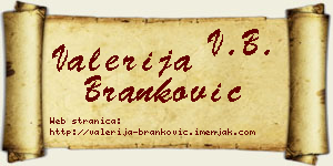Valerija Branković vizit kartica